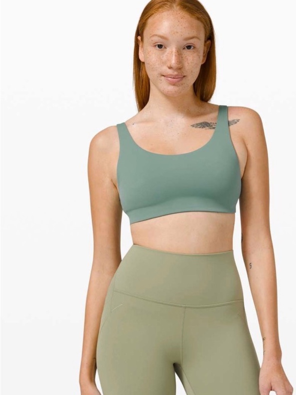 lululemon athletica Everyday Scoop Bra in Sage Green